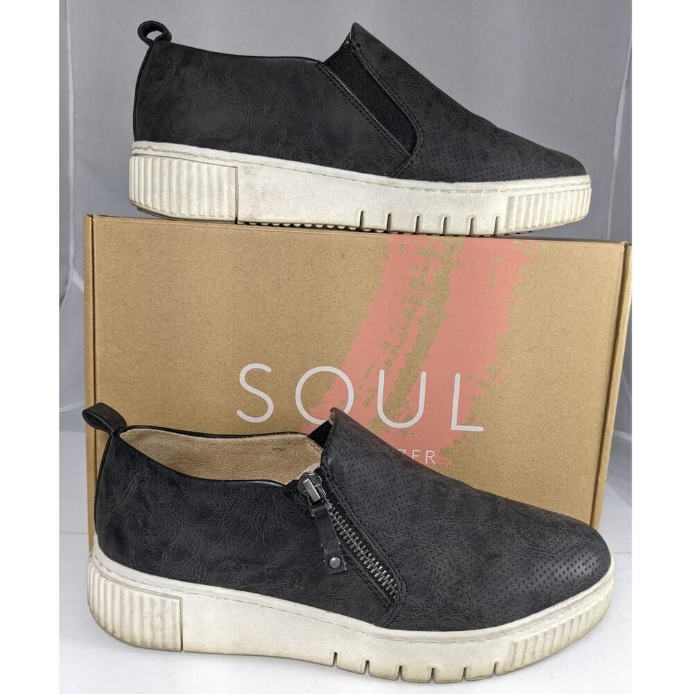 Soul Naturalizer Turner Sneakers W/ 9 Black Slip On Platform with box - Picture 6 of 10